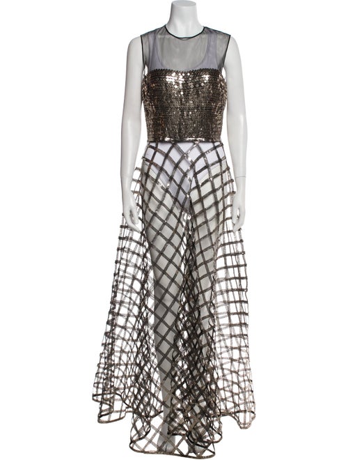 Christian Dior Lace Pattern Long Dress