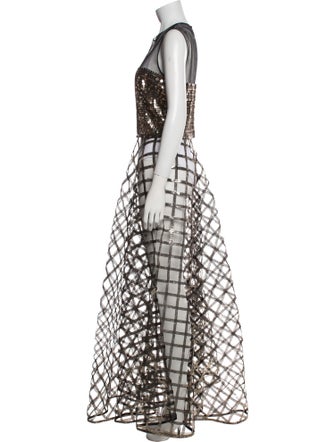 Christian Dior Lace Pattern Long Dress