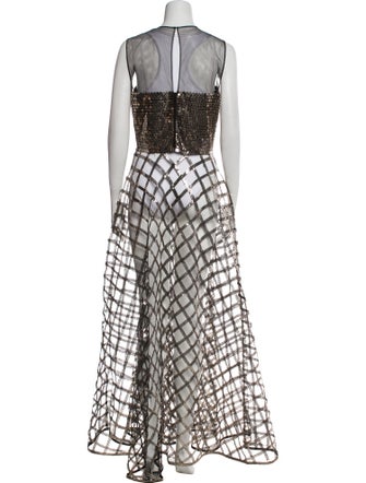 Christian Dior Lace Pattern Long Dress