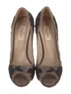 Valentino Leather Lace Pattern Pumps