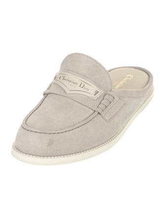 Christian Dior Suede Leather Trim Embellishment Mules