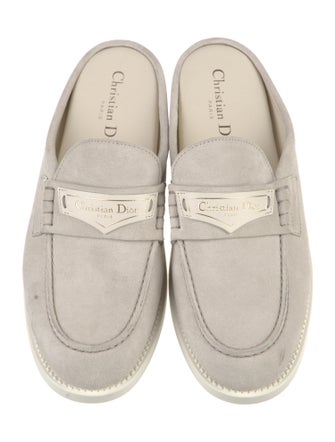 Christian Dior Suede Leather Trim Embellishment Mules