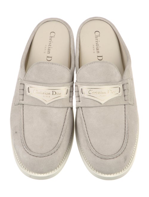 Christian Dior Suede Leather Trim Embellishment Mules
