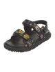 Christian Dior Floral Print Leather Trim Embellishment Slingback Sandals