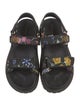 Christian Dior Floral Print Leather Trim Embellishment Slingback Sandals