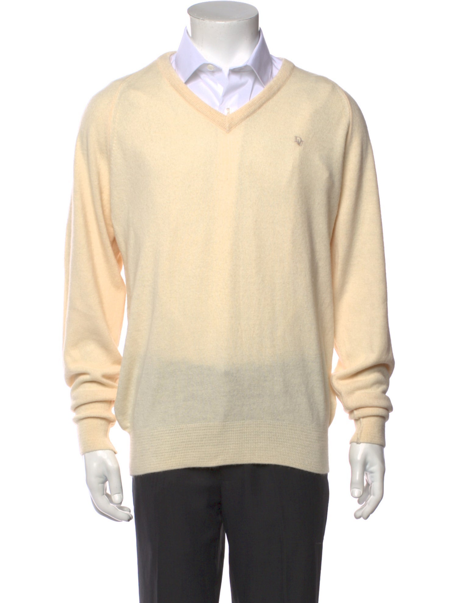 Christian Dior V-Neck Long Sleeve Pullover