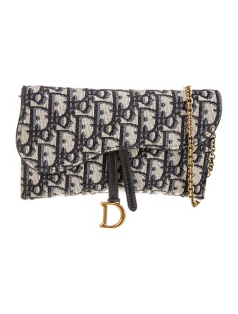 Christian Dior Oblique Jacquard Wallet on Chain