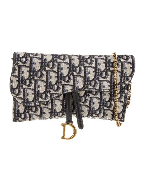 Christian Dior Oblique Jacquard Wallet on Chain