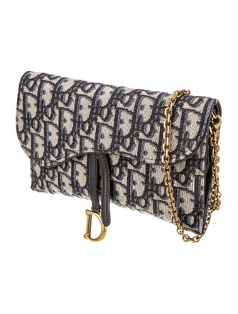 Christian Dior Oblique Jacquard Wallet on Chain