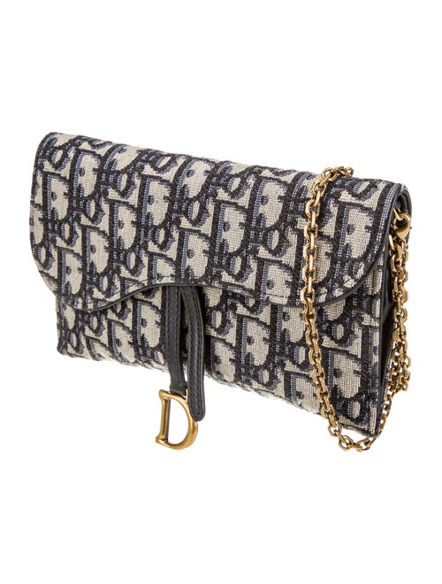 Christian Dior Oblique Jacquard Wallet on Chain