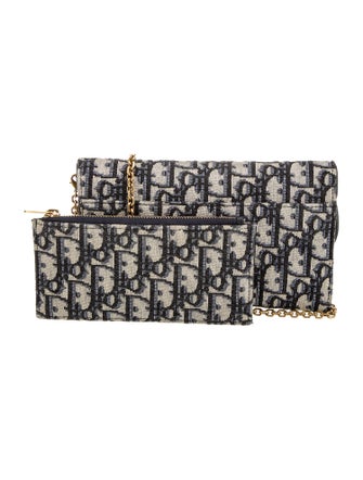 Christian Dior Oblique Jacquard Wallet on Chain