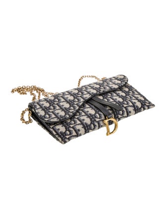 Christian Dior Oblique Jacquard Wallet on Chain