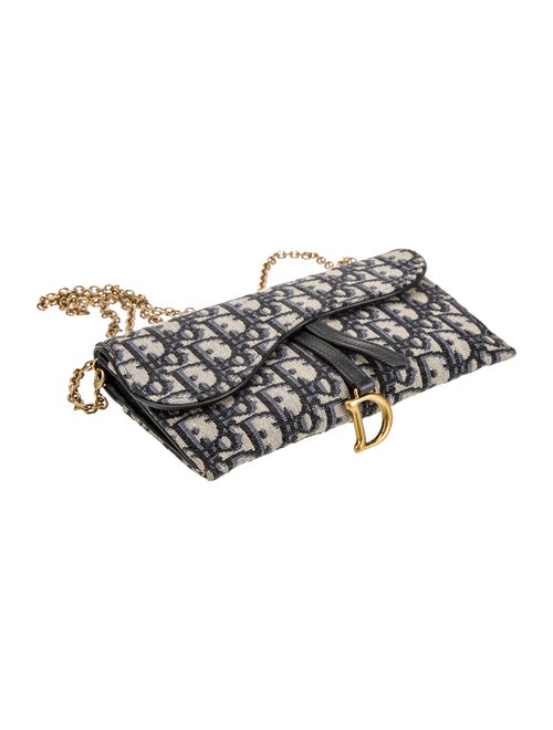 Christian Dior Oblique Jacquard Wallet on Chain