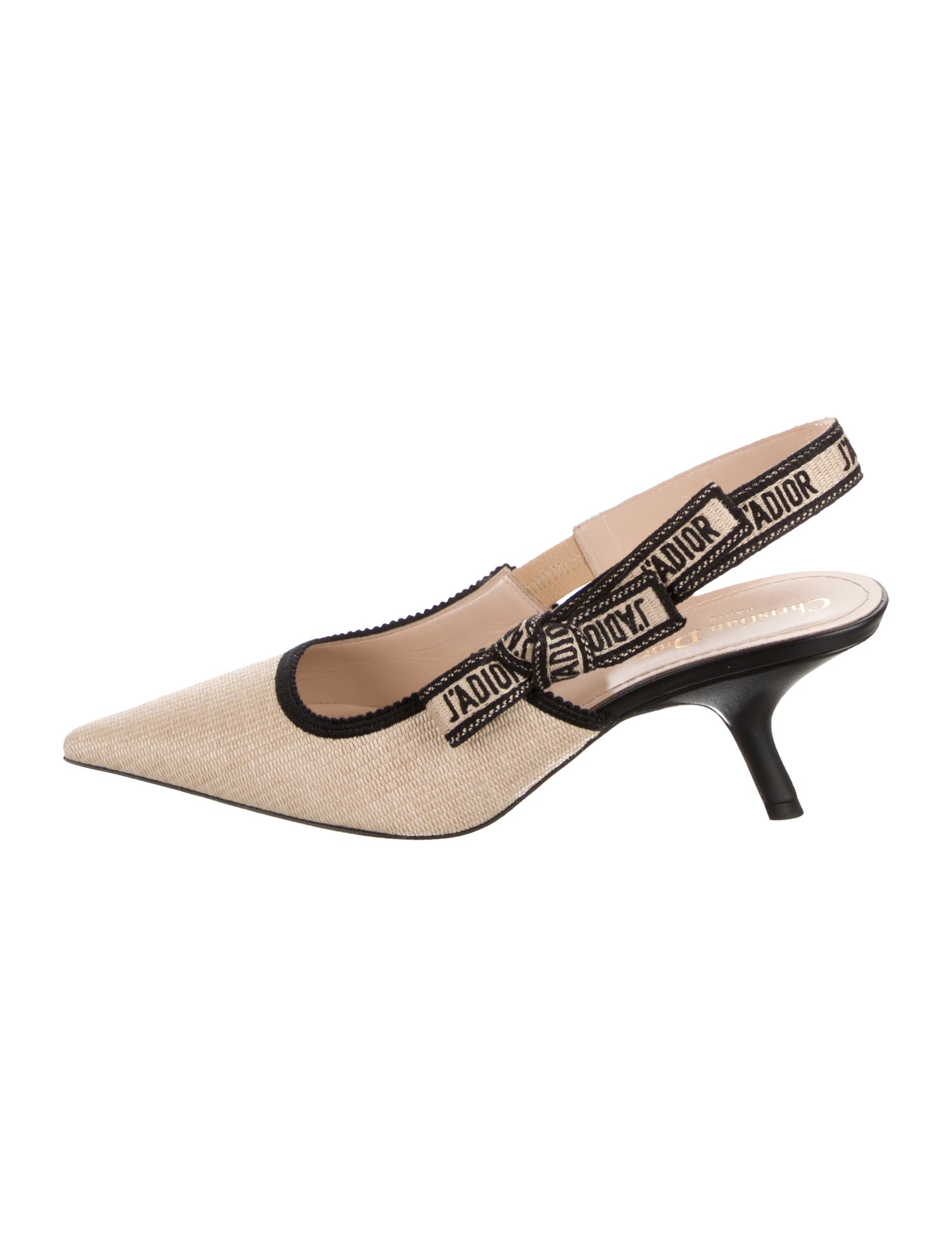 Christian Dior Printed Bow Accents Slingback Pumps
