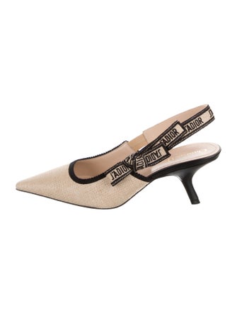 Christian Dior Printed Bow Accents Slingback Pumps