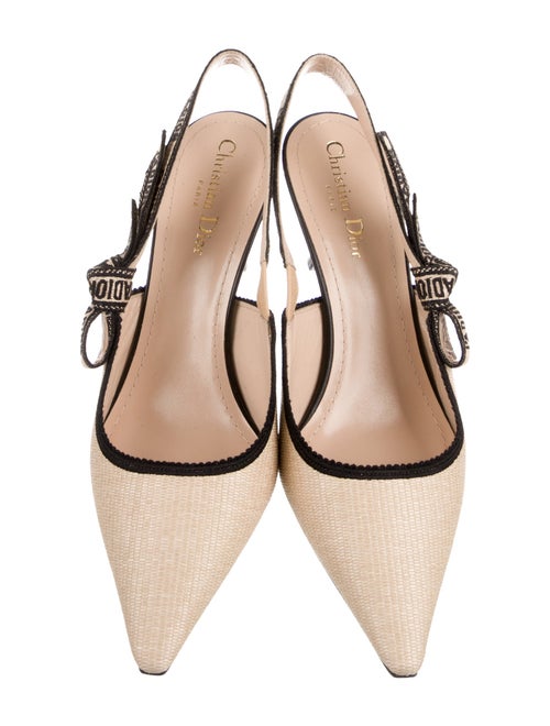 Christian Dior Printed Bow Accents Slingback Pumps