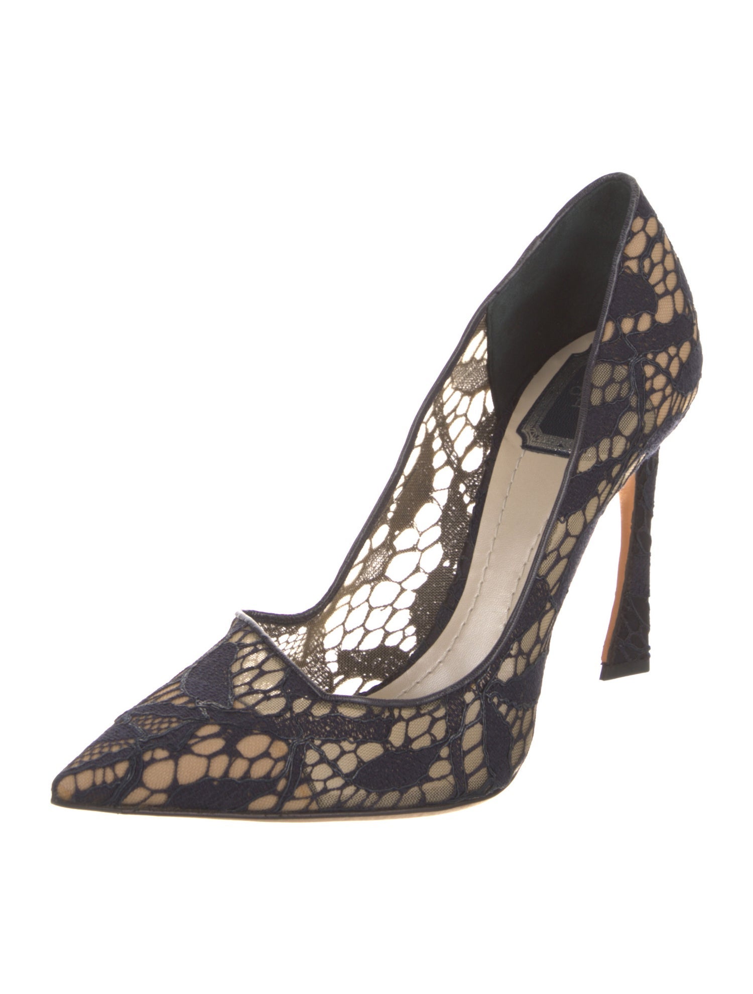 Christian Dior Lace Mesh Accents Pumps