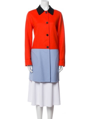 Christian Dior Jackets Wool Colorblock Pattern Faux Fur Jacket M