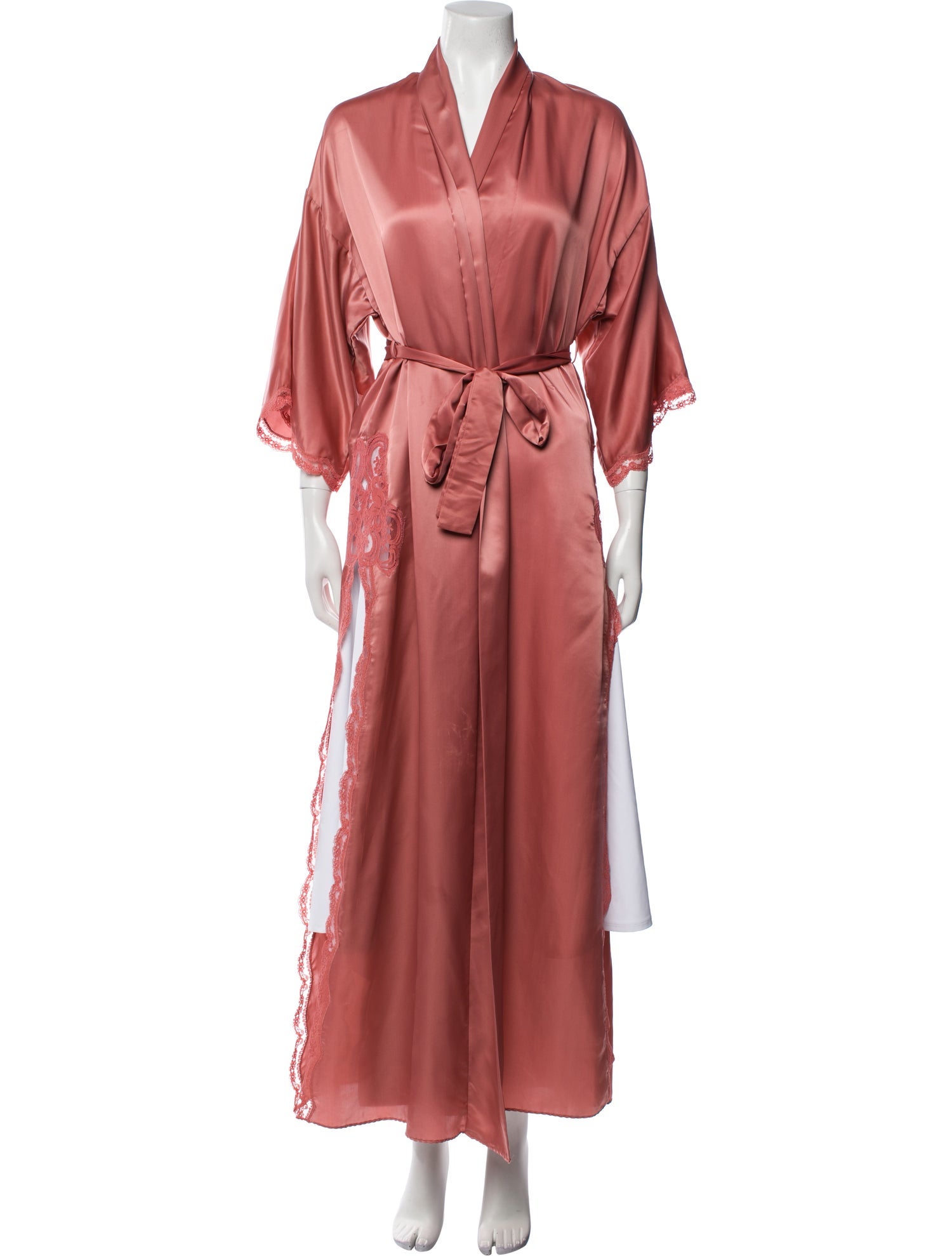 Christian Dior Vintage Lace Trim Embellishment Robe