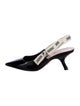 Christian Dior Patent Leather Graphic Print Slingback Pumps