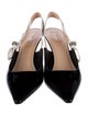 Christian Dior Patent Leather Graphic Print Slingback Pumps