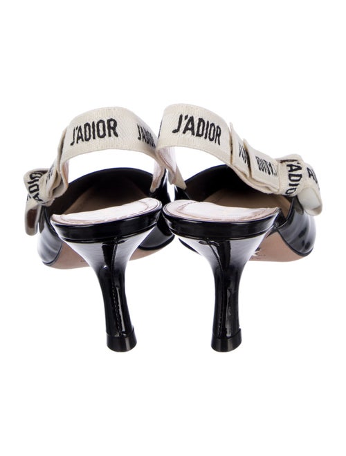 Christian Dior Patent Leather Graphic Print Slingback Pumps