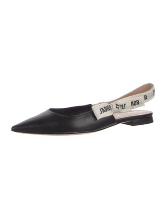 Christian Dior Leather Printed Slingback Flats