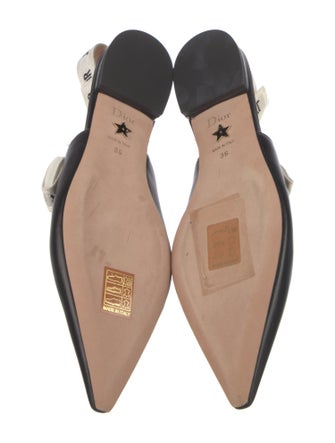 Christian Dior Leather Printed Slingback Flats