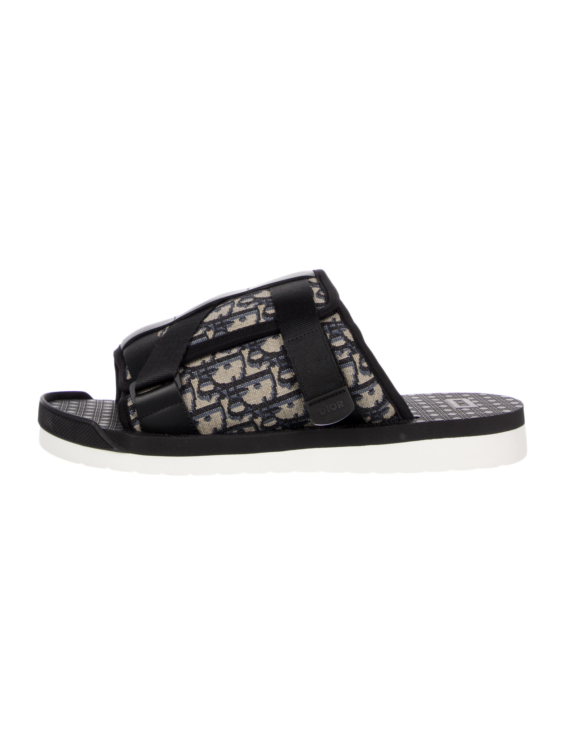 DIOR MEN Alpha Sandal Diorissimo Pattern Slides w/ Tags