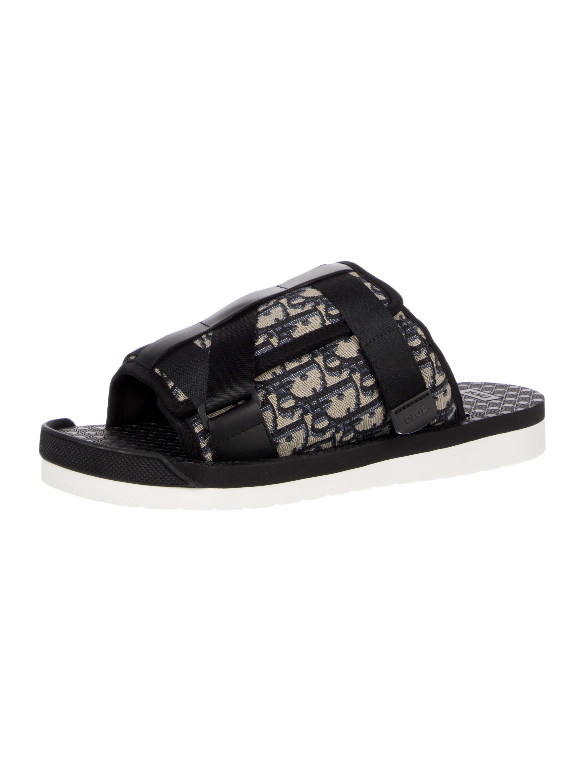 DIOR MEN Alpha Sandal Diorissimo Pattern Slides w/ Tags