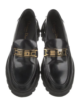 Christian Dior Signature Logo Leather Loafers