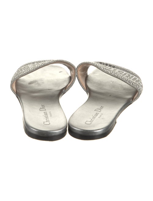 Christian Dior Printed Crystal Embellishments Slides