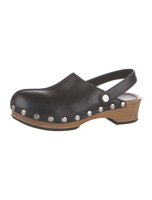 Christian Dior Leather Studded Accents Slingback Pumps