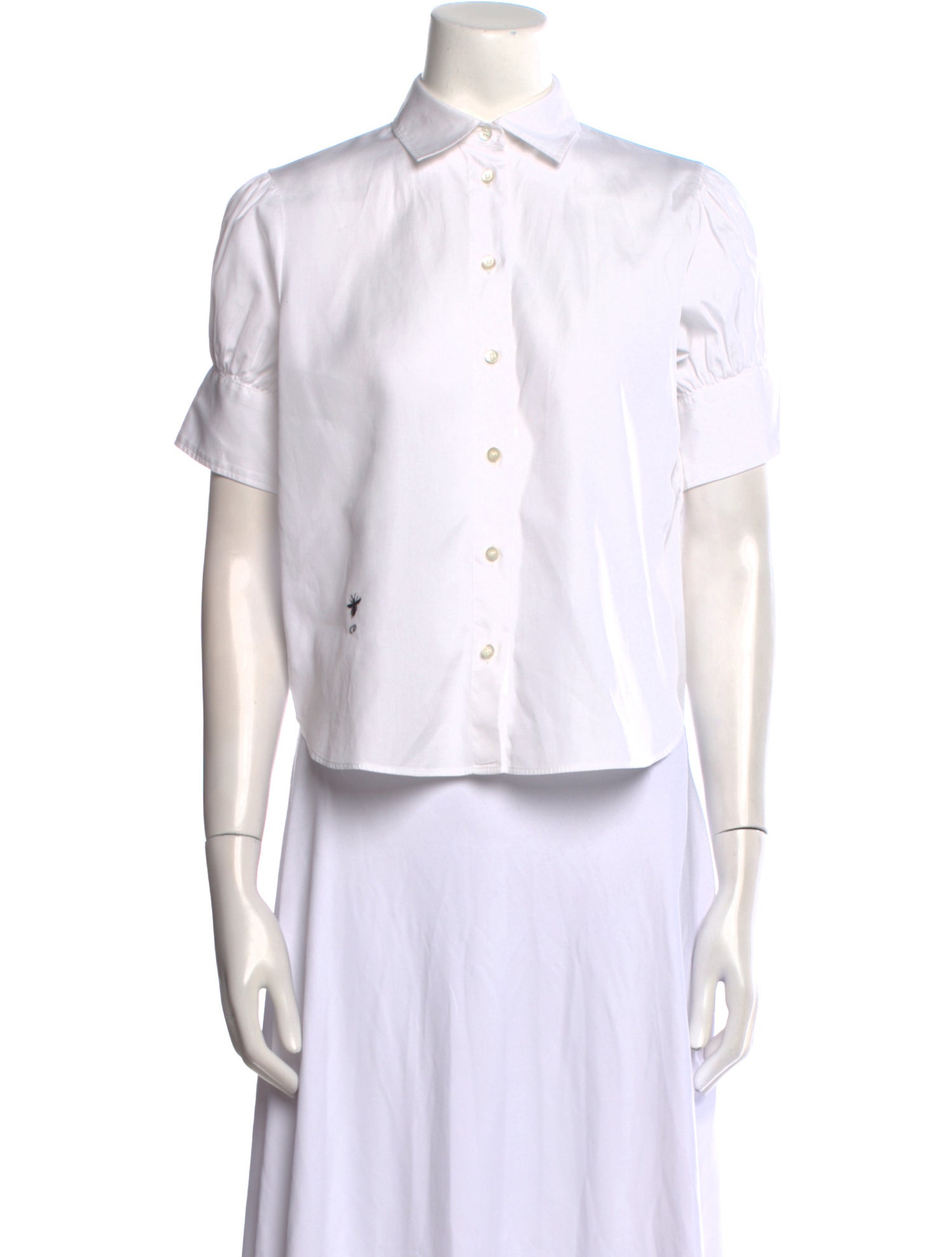 Christian Dior Short Sleeve Button-Up Top