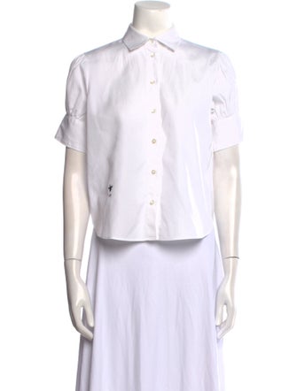 Christian Dior Short Sleeve Button-Up Top