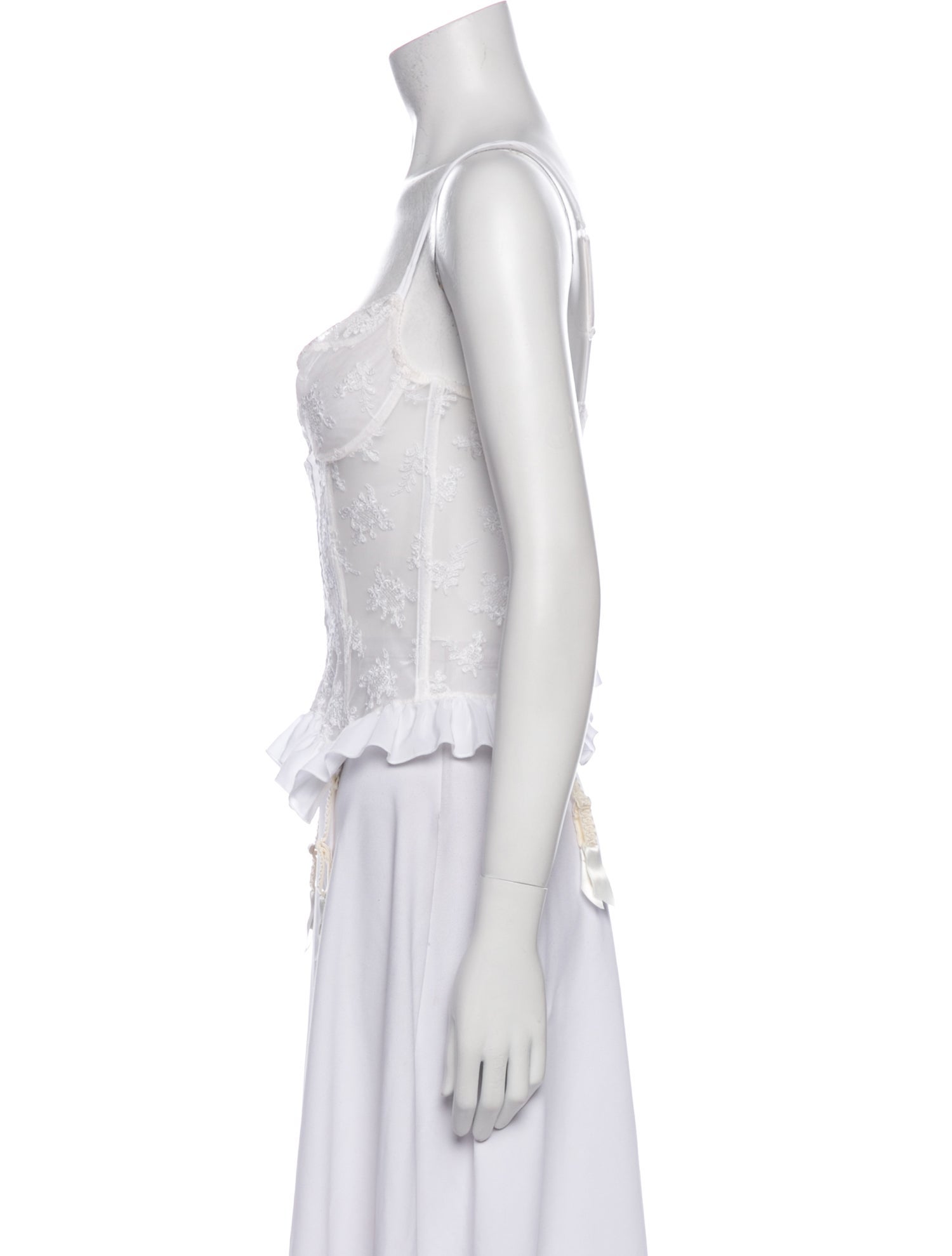 Christian Dior Vintage Ruffle Embellishment Pajamas