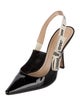 Christian Dior Patent Leather Bow Accents Slingback Pumps