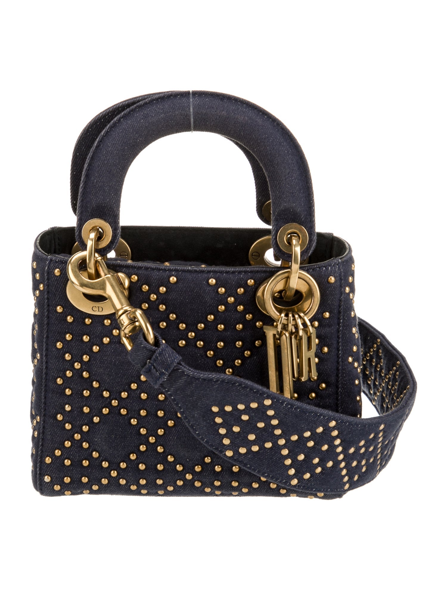 Christian Dior Denim Top Handle Bag