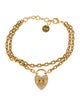 Christian Dior Crystal Heart Charm Link Bracelet