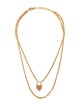 Christian Dior Crystal Heart CD Double Strand Necklace