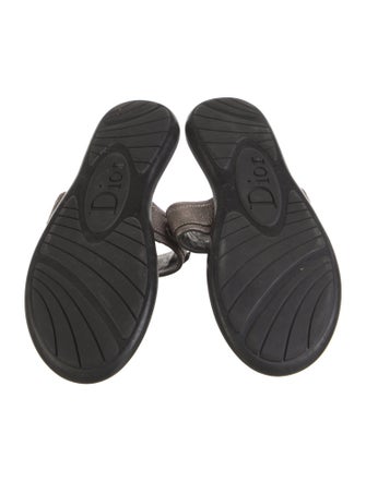 Christian Dior Leather Glitter Accents Flip Flops