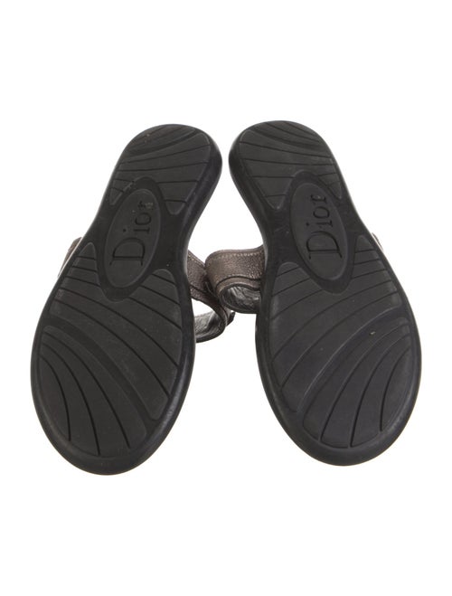 Christian Dior Leather Glitter Accents Flip Flops