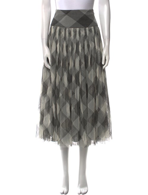 Christian Dior Plaid Print Midi Length Skirt
