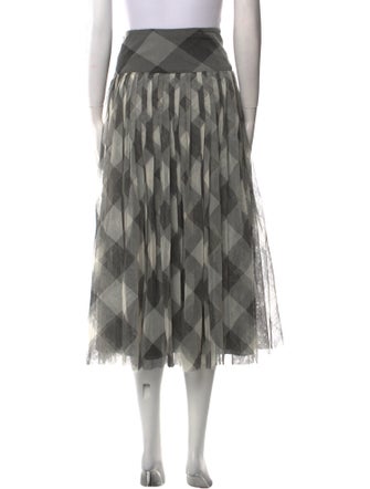 Christian Dior Plaid Print Midi Length Skirt