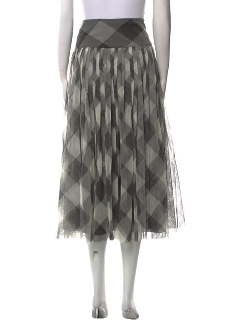 Christian Dior Plaid Print Midi Length Skirt