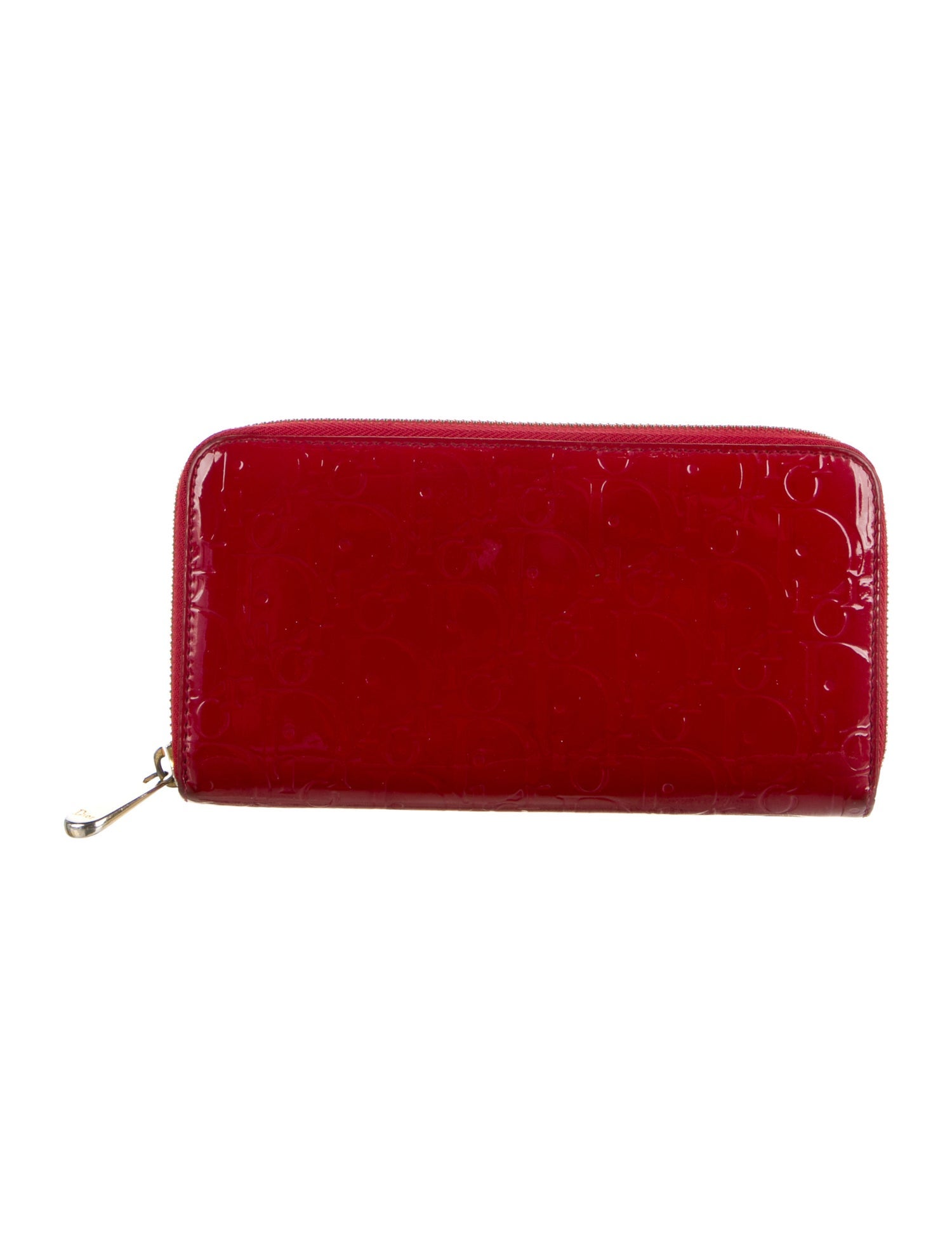 Christian Dior Red Diorissimo Patent Leather Wallet