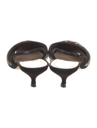 Christian Dior Suede Lace Pattern Mules