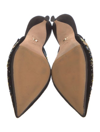 Christian Dior Suede Lace Pattern Mules