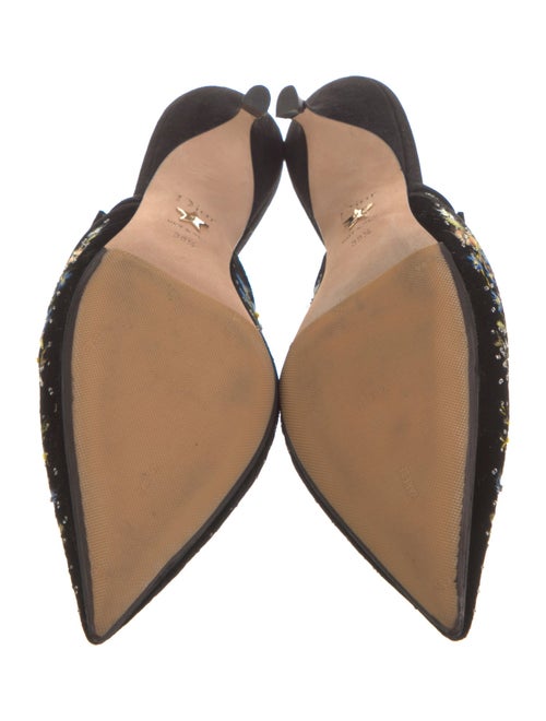 Christian Dior Suede Lace Pattern Mules