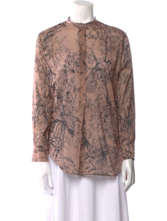 Christian Dior Printed Crew Neck Blouse
